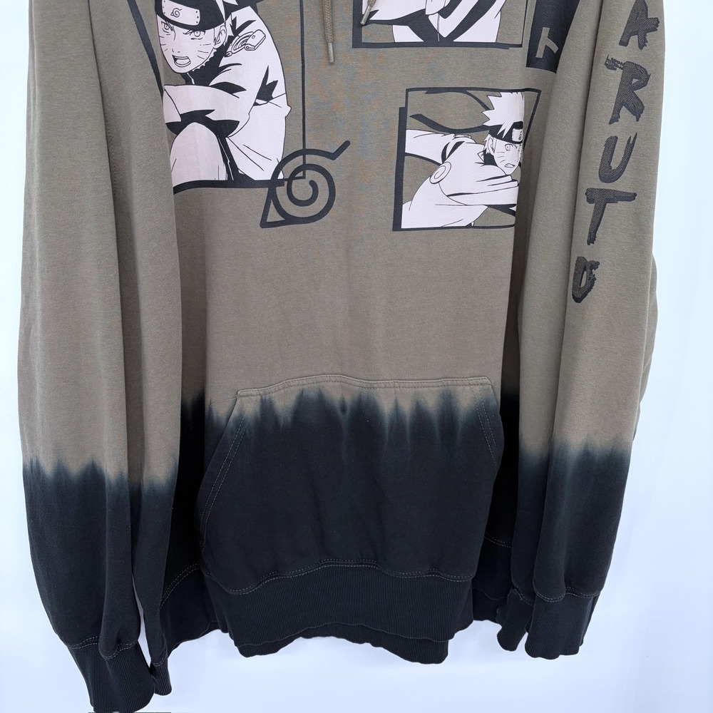 Naruto Shippuden Collection Hoodie Mens 3XL 2007 Green Black Colorblock Anime - Picture 3 of 7